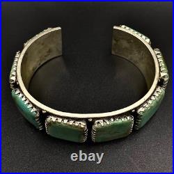 Incomparable Vintage Native American Turquoise Mountain Silver Bracelet