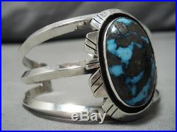 Incredible Vintage Navajo Bisbee Turquoise Sterling Silver Bracelet Old