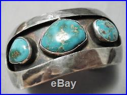 Incredible Vintage Navajo Royston Turquoise Sterling Silver Bracelet Old