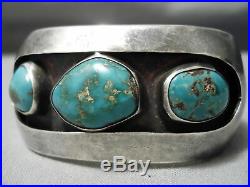 Incredible Vintage Navajo Royston Turquoise Sterling Silver Bracelet Old