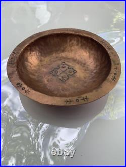 Intriguing Old Hopi Hand Hammered Copper Bowl Dish Vintage Native American