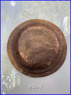Intriguing Old Hopi Hand Hammered Copper Bowl Dish Vintage Native American