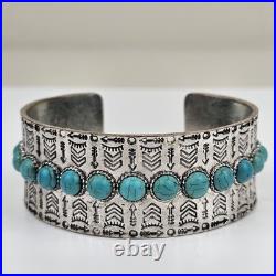 JEWERLY Sterling Silver Native American Vintage Antique Cuff Bracelet 2.5 oz