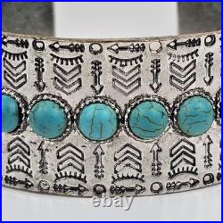 JEWERLY Sterling Silver Native American Vintage Antique Cuff Bracelet 2.5 oz