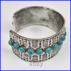 JEWERLY Sterling Silver Native American Vintage Antique Cuff Bracelet 2.5 oz