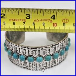 JEWERLY Sterling Silver Native American Vintage Antique Cuff Bracelet 2.5 oz