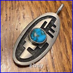 JH Hopi Pendant Sterling Silver Turquoise Vintage F