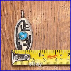 JH Hopi Pendant Sterling Silver Turquoise Vintage F