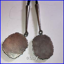 John Mike Begay Native Pawn needlepoint Turquoise Silver Bolo Tie Vintage 1970s