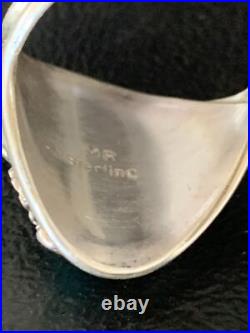 Kingman Turquoise Navajo Sterling Silver 2 Stone Ring Size 11.5 14174