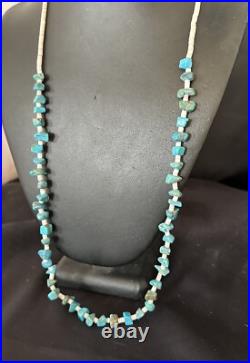 Kingman Turquoise Shell Navajo Sterling 28 17401