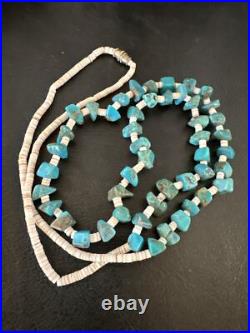 Kingman Turquoise Shell Navajo Sterling 28 17401