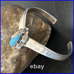 Kingman Turquoise Womens Navajo Sterling Silver Cuff Bracelet 14734