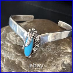 Kingman Turquoise Womens Navajo Sterling Silver Cuff Bracelet 14734