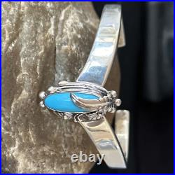 Kingman Turquoise Womens Navajo Sterling Silver Cuff Bracelet 14734
