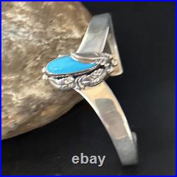 Kingman Turquoise Womens Navajo Sterling Silver Cuff Bracelet 14734
