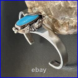 Kingman Turquoise Womens Navajo Sterling Silver Cuff Bracelet 14734