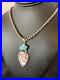 Kingman & Wild Horse Turquoise Pendant Navajo Sterling Silver Necklace 11811