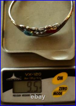 Kingman, coral, sterling silver, native american, Large, vtg, old handcrafted