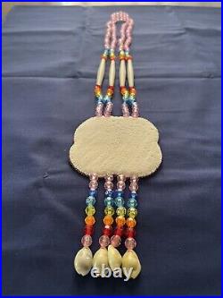 Kiowa Native American beaded medallion necklace