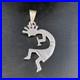 Kokopelli Pendant Navajo Handmade Stamped Sterling Silver 2.25 13682