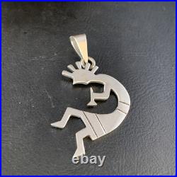 Kokopelli Pendant Navajo Handmade Stamped Sterling Silver 2.25 13682 Kokopelli Pendant Navajo Handmade Stamped Sterling Silver 2.25 13682