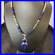 Lapis Lazuli Pendant Navajo Pearls Sterling Silver Necklace 11365
