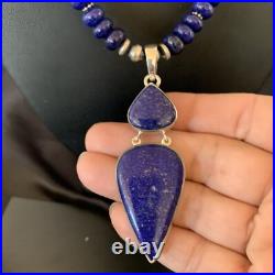 Lapis Lazuli Pendant Navajo Pearls Sterling Silver Necklace 11365