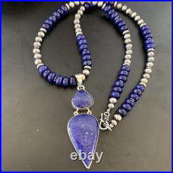 Lapis Lazuli Pendant Navajo Pearls Sterling Silver Necklace 11365 Lapis Lazuli Pendant Navajo Pearls Sterling Silver Necklace 11365