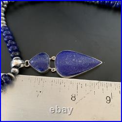 Lapis Lazuli Pendant Navajo Pearls Sterling Silver Necklace 11365 Lapis Lazuli Pendant Navajo Pearls Sterling Silver Necklace 11365