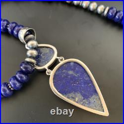 Lapis Lazuli Pendant Navajo Pearls Sterling Silver Necklace 11365 Lapis Lazuli Pendant Navajo Pearls Sterling Silver Necklace 11365