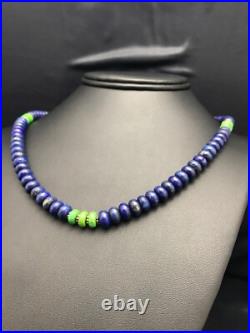 Lapis & Turquoise Beads Navajo Sterling Silver Necklace 03269