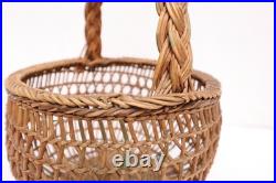 Large VTG Siletz Hupa Yurok Karuk Northwest Handled Basket Native American 13