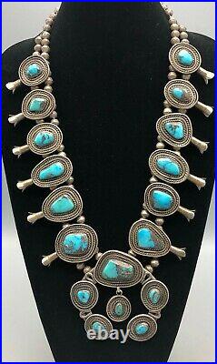 Large Vintage Bisbee Squash Blossom Necklace