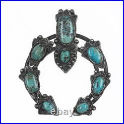 Large Vintage Native American Silver and turquoise Naja