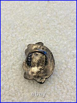 Large Vintage Native American Sterling Silver Green Turquoise Ring Size 5 3/4