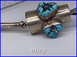 Large Vintage Native American Sterling Silver Turquoise Pendant 4.5 Large Vintage Native American Sterling Silver Turquoise Pendant 4.5