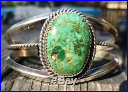 Large Vintage Navajo Sterling Silver ROYSTON TURQUOISE Cuff Bracelet 31.9 Grams