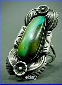 Large Vintage Navajo Sterling Silver Royston Turquoise Ring STUNNING