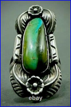 Large Vintage Navajo Sterling Silver Royston Turquoise Ring STUNNING