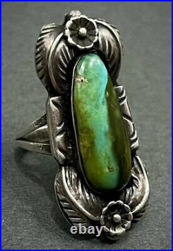Large Vintage Navajo Sterling Silver Royston Turquoise Ring STUNNING