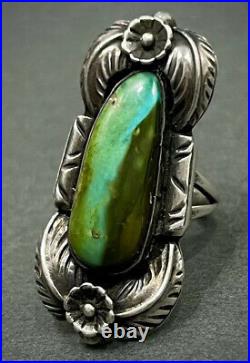 Large Vintage Navajo Sterling Silver Royston Turquoise Ring STUNNING