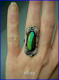 Large Vintage Navajo Sterling Silver Royston Turquoise Ring STUNNING