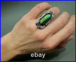 Large Vintage Navajo Sterling Silver Royston Turquoise Ring STUNNING