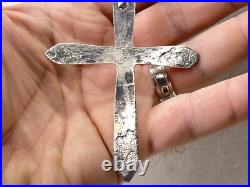 Large vintage Native American sterling silver necklace and cross pendant