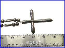 Large vintage Native American sterling silver necklace and cross pendant