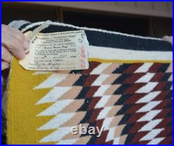 Lena Begay Navajo Rug Eyedazzler Hubbell Trading Post Tag 44 x 25.5