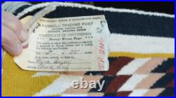 Lena Begay Navajo Rug Eyedazzler Hubbell Trading Post Tag 44 x 25.5