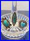 Lot of 3 Vintage Native American Sterling Silver Turquoise Rings