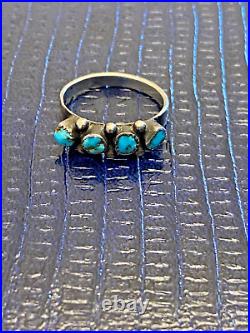 Lot of 3 Vintage Native American Sterling Silver Turquoise Rings